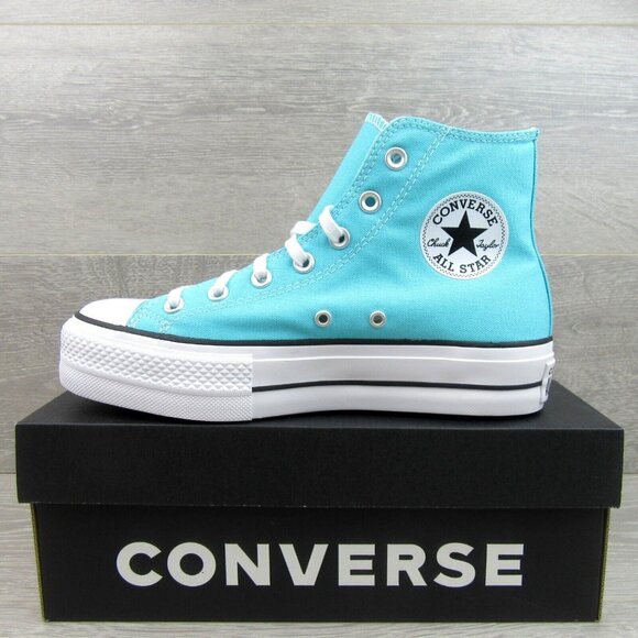 Chuck Taylor All Star Lift Platform Canvas Women's Size 8 Cyan White NEW - Picture 3 of 14